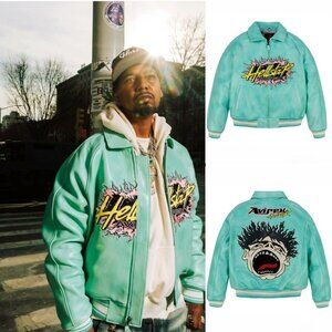 Hellstar & Avirex Collaboration Limited Edition Vintage Embroidered Leather Jack